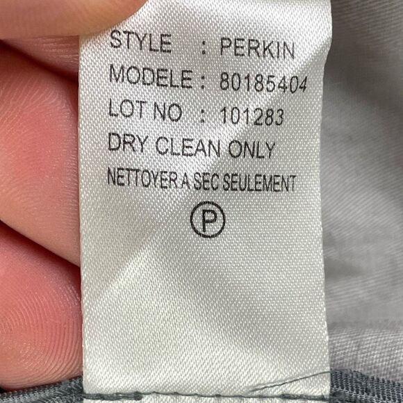 Theory Trench Coat PERKIN Mens Large Grey Long Military Style Nylon Blend Rain - Picture 11 of 15